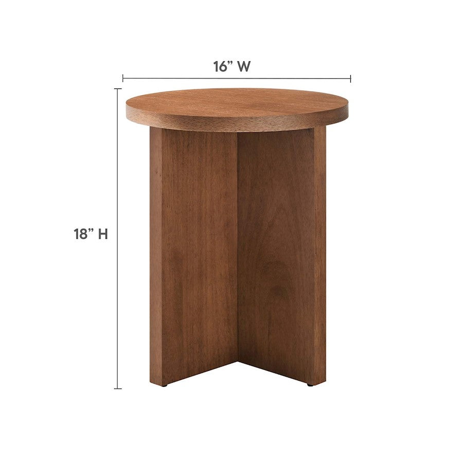 Modway Silas Round Side Table, Walnut