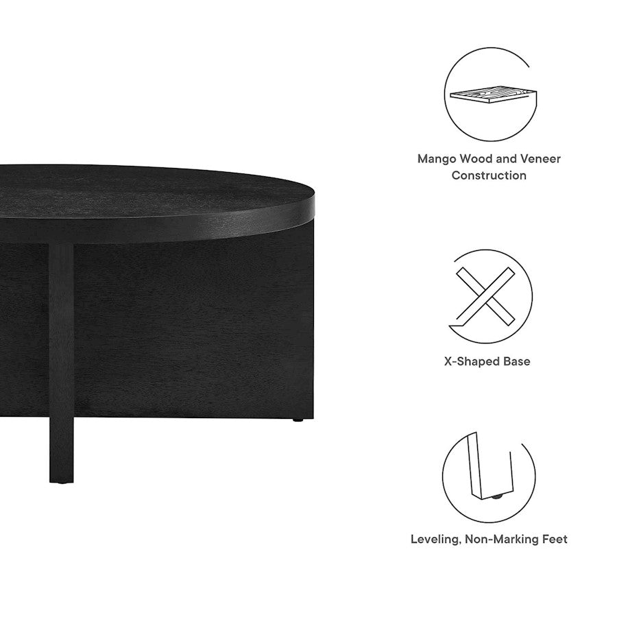 Modway Silas Round Coffee Table, Black