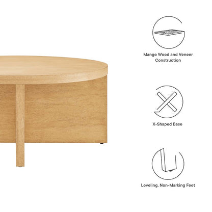 Modway Silas Round Coffee Table, Natural