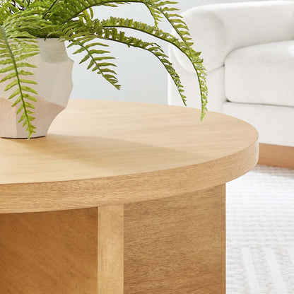 Modway Silas Round Coffee Table, Natural