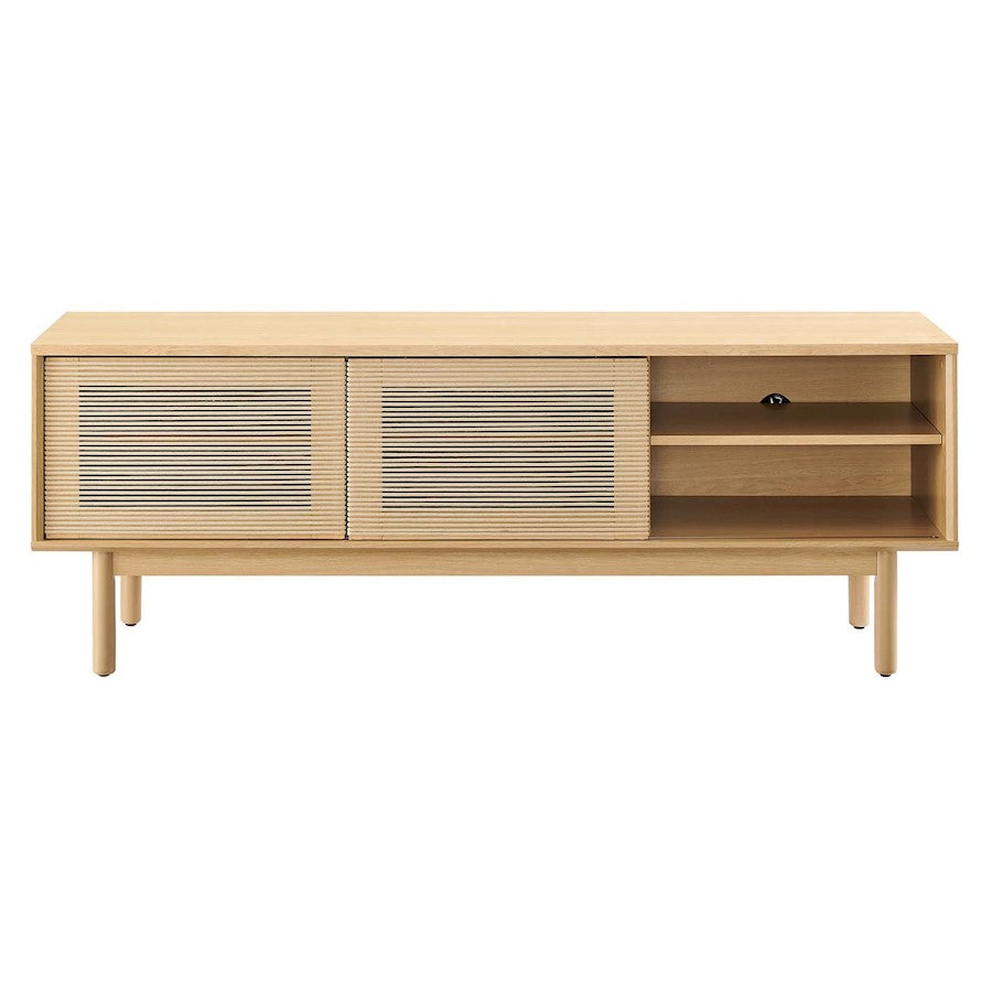 Modway Milo 59" TV Stand, Oak/Tan
