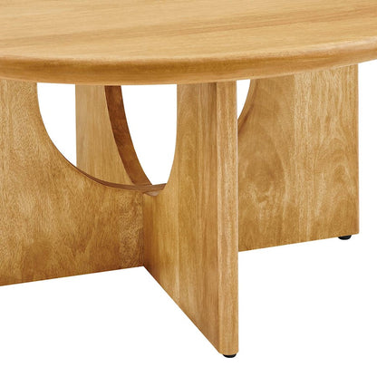 Modway Rivian Round 34" Coffee Table, Oak