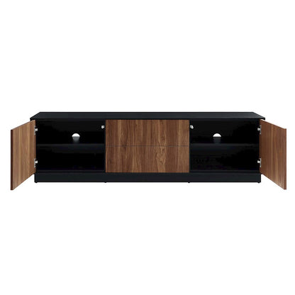 Modway Holden 63" TV Stand, Black/Walnut