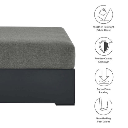 Modway Tahoe Outdoor Ottoman, Gray/Charcoal