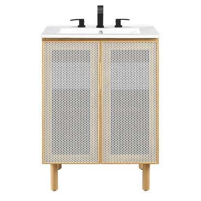 Modway Calla 24" Bathroom Vanity, White/Oak