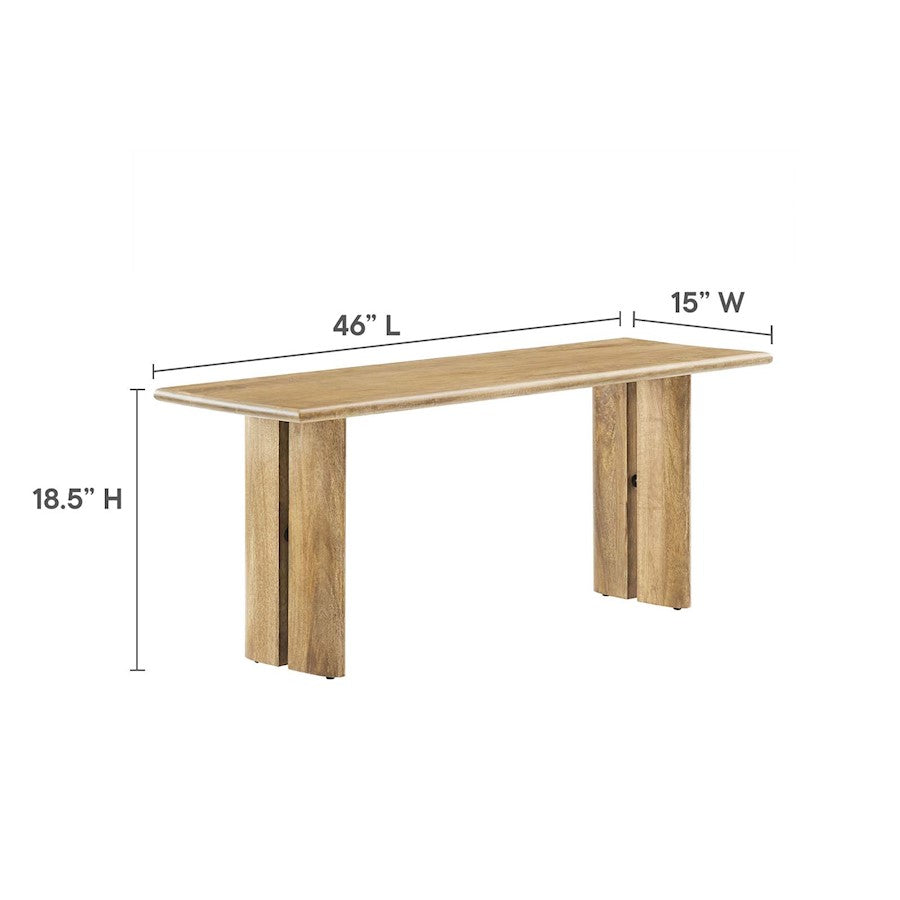 Modway Amistad 60" Dining Table/Bench Set, Oak