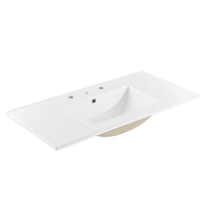 Modway Soma 36" Bathroom Vanity, Oak/White