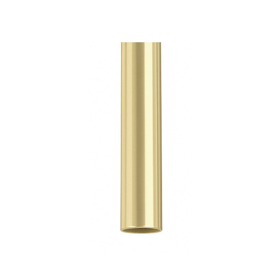 Matthews Fans Downrod Collection 5in Downrod with Coupling Cover | Polished Brass Steel | Ceiling Fan Mounting Accessory | Model 5DR-ROT-PB