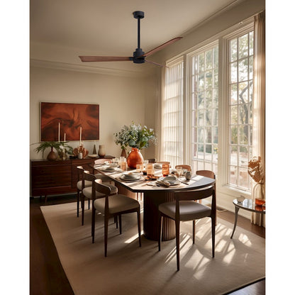Matthews Fans Alessandra 56in 3-Blade Ceiling Fan | Transitional Textured Bronze and Walnut ABS | Bedroom & Living Room | Model AK-TB-WN-56