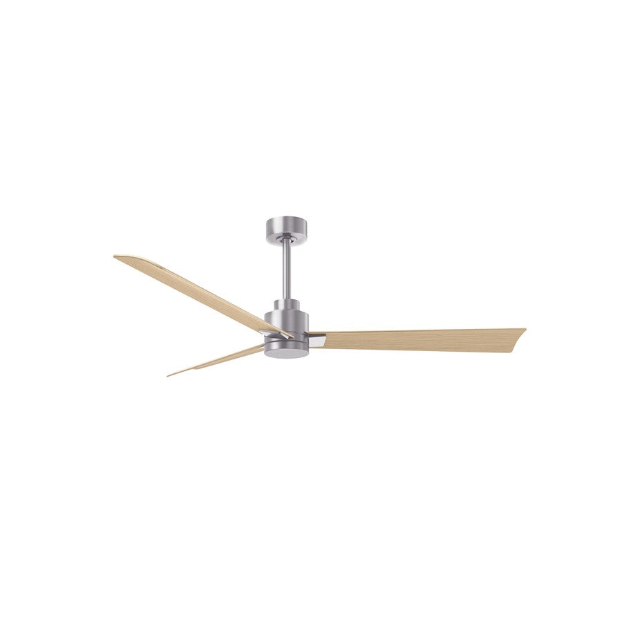 Matthews Fan Alessandra 56in 3-Blade Ceiling Fan | Transitional Brushed Nickel and Light Maple ABS | Living Room & Covered Patio | Model AK-BN-LM-56