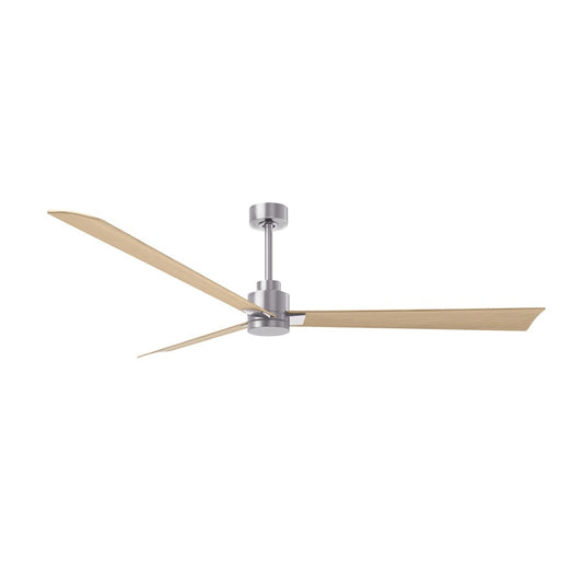 Matthews Fans Alessandra 72in 3-Blade Ceiling Fan | Transitional Brushed Nickel and Light Maple ABS | Great Rooms & Open Living | Model AK-BN-LM-72