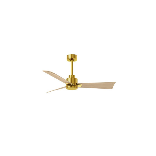 Matthews Fans Alessandra 42in 3-Blade Ceiling Fan | Transitional Brushed Brass and Light Maple ABS | Bedroom & Living Room | Model AK-BRBR-LM-42
