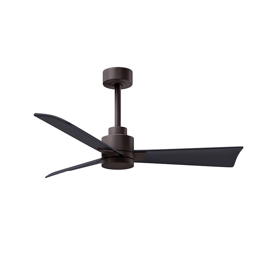 Matthews Fans Alessandra 42in 3-Blade Ceiling Fan | Transitional Textured Bronze and Walnut ABS | Bedroom & Living Room | Model AK-TB-WN-42