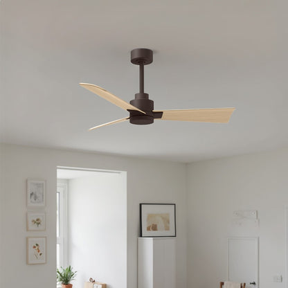 Matthews Fans Alessandra 42in 3-Blade Ceiling Fan | Transitional Textured Bronze and Light Maple ABS | Bedroom & Covered Patio | Model AK-TB-LM-42