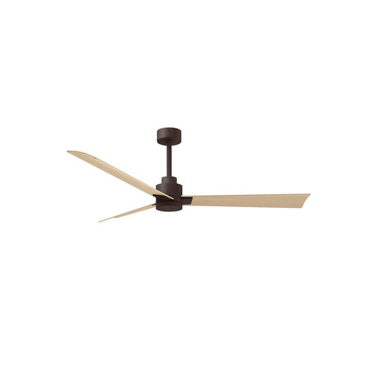 Matthews Fans Alessandra 56in 3-Blade Ceiling Fan | Transitional Textured Bronze and Light Maple ABS | Living Room & Covered | Model AK-TB-LM-56