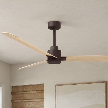 Matthews Fans Alessandra 56in 3-Blade Ceiling Fan | Transitional Textured Bronze and Light Maple ABS | Living Room & Covered | Model AK-TB-LM-56