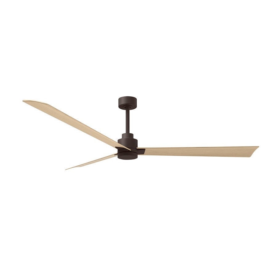 Matthews Fans Alessandra 72in 3-Blade Ceiling Fan | Transitional Textured Bronze and Light Maple ABS Blades | Great Rooms | Model AK-TB-LM-72