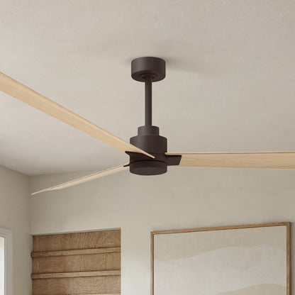Matthews Fans Alessandra 72in 3-Blade Ceiling Fan | Transitional Textured Bronze and Light Maple ABS Blades | Great Rooms | Model AK-TB-LM-72
