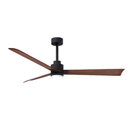 Matthews Fans Alessandra 56in 1-Light Ceiling Fan | Transitional Textured Bronze and Walnut ABS Blades | Living Room & Bedroom | Model AKLK-TB-WN-56