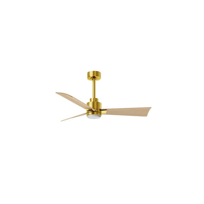 Matthews Fans Alessandra 42in 3-Blade Ceiling Fan | Transitional Brushed Brass and Light Maple ABS | Bedroom & Covered Patio | Model AKLK-BRBR-LM-42