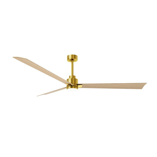 Matthews Fans Alessandra 72in 3-Blade Ceiling Fan | Brushed Brass and Light Maple ABS | Great Rooms & Open Living | Model AKLK-BRBR-LM-72