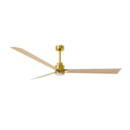 Matthews Fans Alessandra 72in 3-Blade Ceiling Fan | Brushed Brass and Light Maple ABS | Great Rooms & Open Living | Model AKLK-BRBR-LM-72