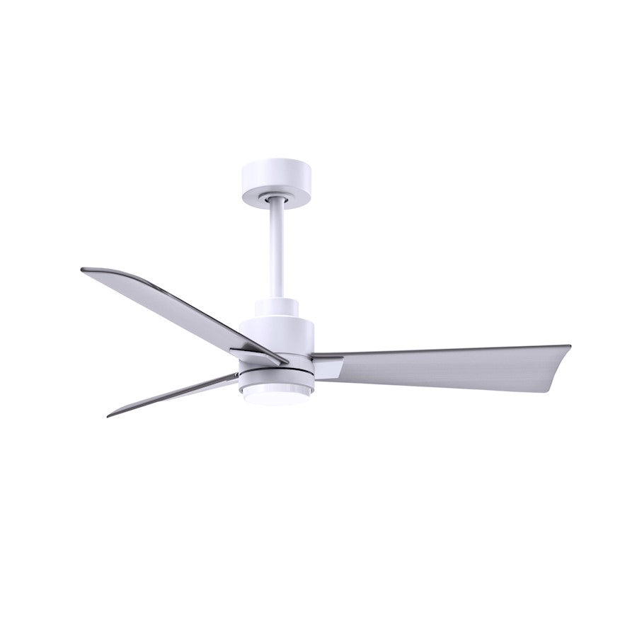 Matthews Fans Alessandra 42in 1-Light Ceiling Fan | Transitional Textured Bronze and Walnut ABS Blades | Bedroom & Office | Model AKLK-TB-WN-42