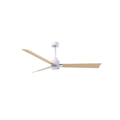 Matthews Fan Alessandra 56in 1-Light 3-Blade Ceiling Fan | Transitional Matte White and Light Maple Tone ABS | Outdoor Wet | Model AKLK-MWH-LM-56