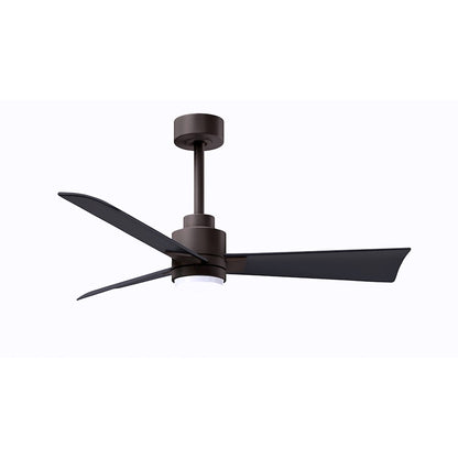Matthews Fans Alessandra 42in 1-Light Ceiling Fan | Transitional Textured Bronze and Walnut ABS Blades | Bedroom & Office | Model AKLK-TB-WN-42