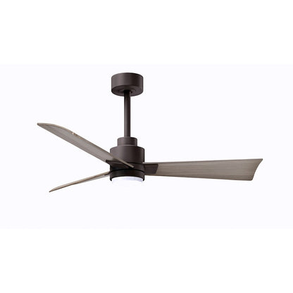Matthews Fans Alessandra 42in 1-Light Ceiling Fan | Transitional Textured Bronze and Walnut ABS Blades | Bedroom & Office | Model AKLK-TB-WN-42