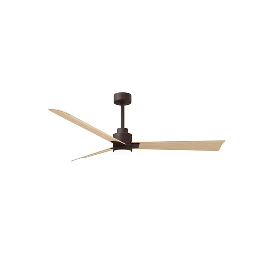 Matthews Fans Alessandra 56in 3-Blade Ceiling Fan | Transitional Textured Bronze and Light Maple ABS | Great Rooms & Open | Model AKLK-TB-LM-56