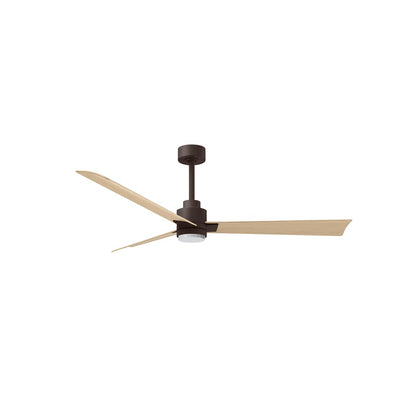 Matthews Fans Alessandra 56in 3-Blade Ceiling Fan | Transitional Textured Bronze and Light Maple ABS | Great Rooms & Open | Model AKLK-TB-LM-56