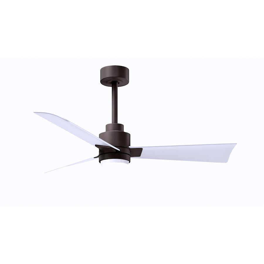 Matthews Fans Alessandra 42in 1-Light Ceiling Fan | Transitional Textured Bronze and Walnut ABS Blades | Bedroom & Office | Model AKLK-TB-WN-42