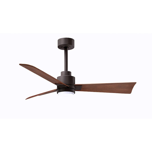 Matthews Fans Alessandra 42in 1-Light Ceiling Fan | Transitional Textured Bronze and Walnut ABS Blades | Bedroom & Office | Model AKLK-TB-WN-42