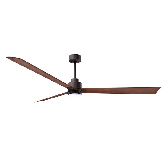 Matthews Fans Alessandra 72in 3-Blade Ceiling Fan | Transitional Textured Bronze and Walnut ABS | Living Room & Covered Patio | Model AKLK-TB-WN-72