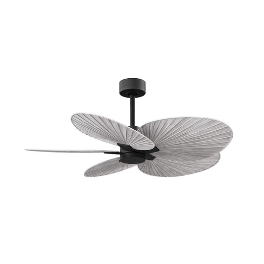 Matthews Fans Alessandra Tropical 48in 5-Blade Ceiling Fan | Transitional Matte Black and Barn Wood ABS | Covered Patio & Large | Model AKTP-BK-BW