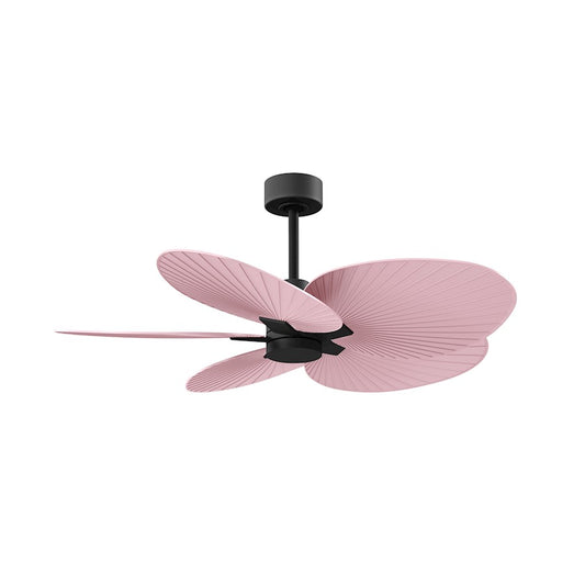 Matthews Fans Alessandra Tropical 48in 5-Blade Ceiling Fan | Transitional Matte Black and Light Pink ABS Blades | Outdoor Patio | Model AKTP-BK-PI