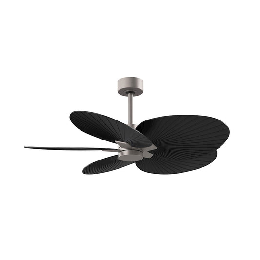 Matthews Fans Alessandra Tropical 48in 5-Blade Ceiling Fan | Transitional Brushed Nickel and Matte Black ABS Blades | Covered | Model AKTP-BN-BK