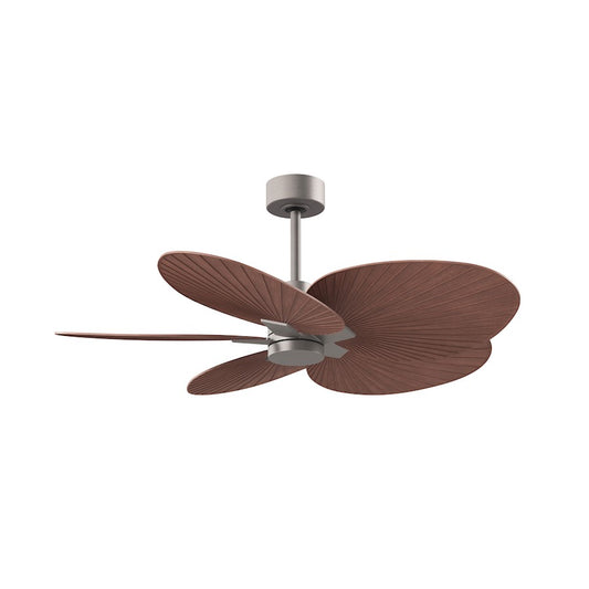 Matthews Fans Alessandra Tropical 48in 5-Blade Ceiling Fan | Transitional Brushed Nickel and Walnut Tone ABS | Covered Patio | Model AKTP-BN-WN