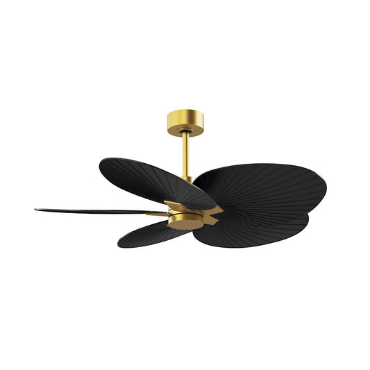 Matthews Fans Alessandra Tropical 48in 5-Blade Ceiling Fan | Transitional Brushed Brass and Matte Black ABS Blades | Covered | Model AKTP-BRBR-BK