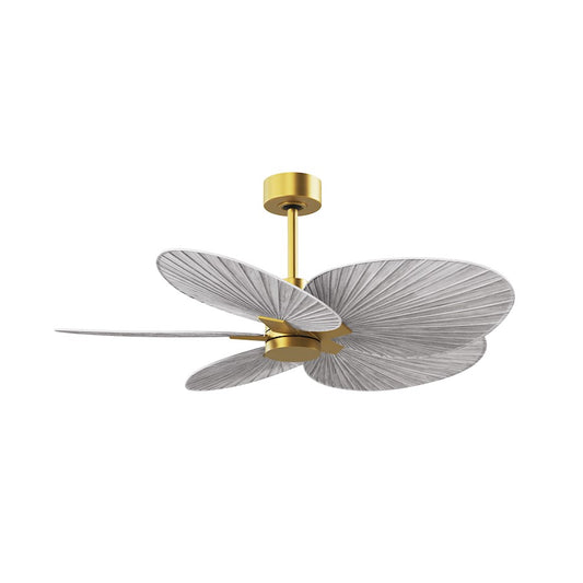 Matthews Fans Alessandra Tropical 48in 5-Blade Ceiling Fan | Transitional Brushed Brass and Barn Wood Tone ABS Blades | Covered | Model AKTP-BRBR-BW