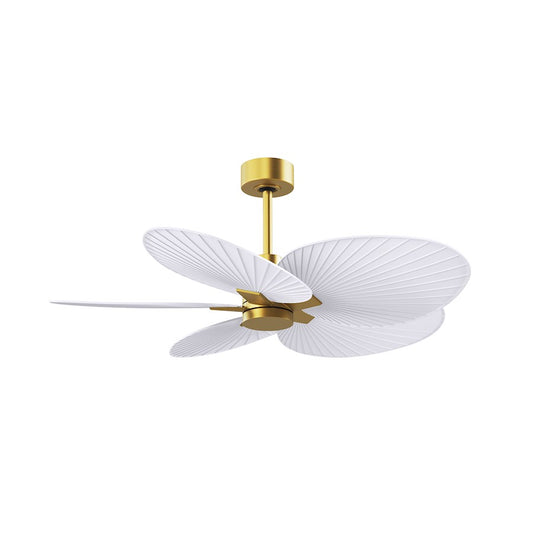 Matthews Fans Alessandra Tropical 48in 5-Blade Ceiling Fan | Brushed Brass and Matte White ABS | Covered Patios & Pergolas | Model AKTP-BRBR-MWH