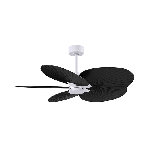 Matthews Fans Alessandra Tropical 48in 5-Blade Ceiling Fan | Matte White and Matte Black ABS Blades | Covered Patio & Open Deck | Model AKTP-MWH-BK