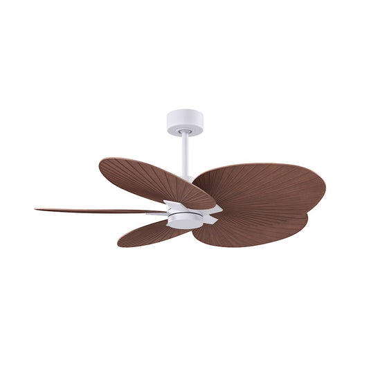 Matthews Fans Alessandra Tropical 48in 5-Blade Ceiling Fan | Transitional Matte White and Walnut Tone ABS | Covered Patio & Large | Model AKTP-MWH-WN