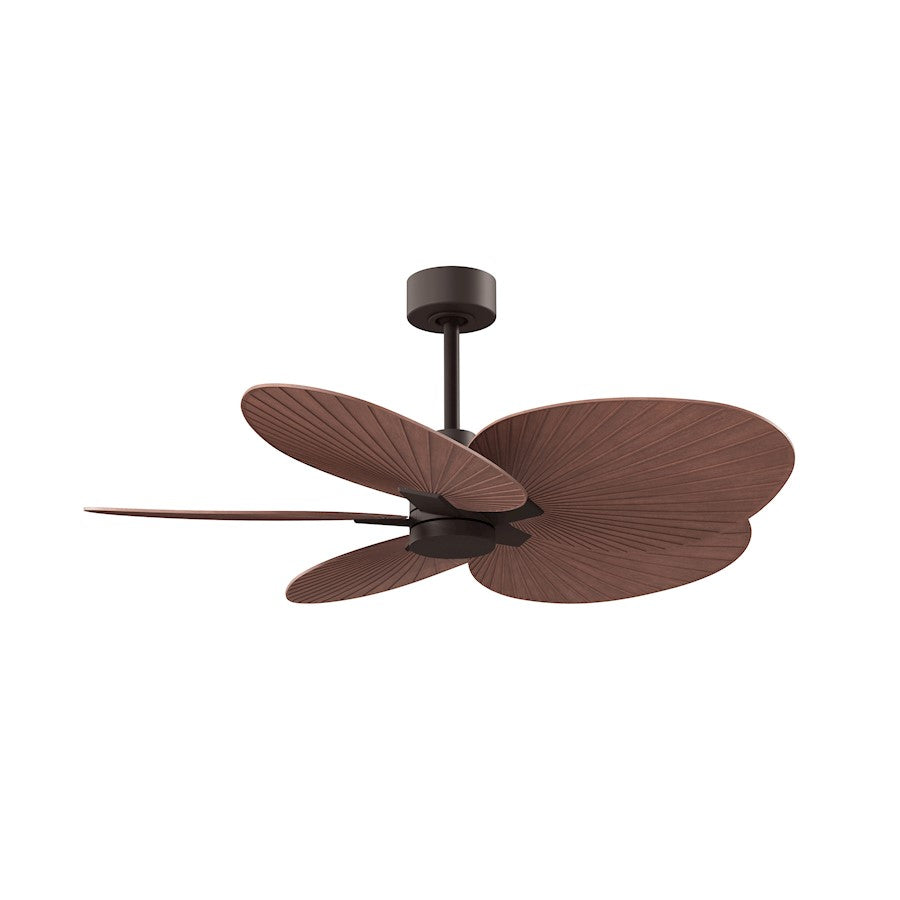 Matthews Fans Alessandra Tropical 48in 5-Blade Ceiling Fan | Transitional Textured Bronze and Walnut Tone ABS | Covered Patio | Model AKTP-TB-WN
