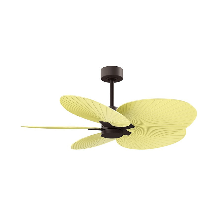 Matthews Fans Alessandra Tropical 48in 5-Blade Ceiling Fan | Transitional Textured Bronze and Light Yellow ABS Blades | Covered | Model AKTP-TB-YE