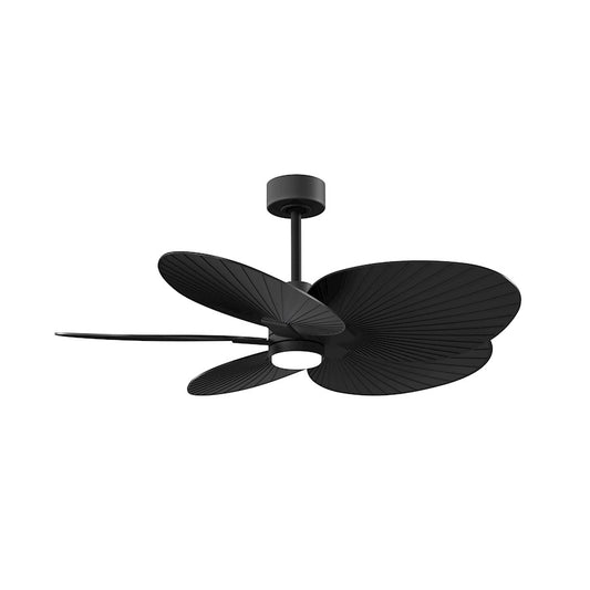 Matthews Fans Alessandra Tropical 48in 5-Blade Ceiling Fan | Transitional Matte Black and Matte Black ABS Blades | Covered Patio | Model AKTPLK-BK-BK