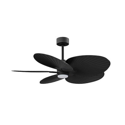 Matthews Fans Alessandra Tropical 48in 5-Blade Ceiling Fan | Transitional Matte Black and Matte Black ABS Blades | Covered Patio | Model AKTPLK-BK-BK