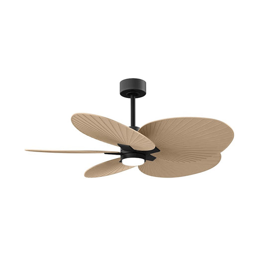 Matthews Fan Alessandra Tropical 48in 5-Blade Ceiling Fan | Transitional Matte Black and Light Maple ABS Blades | Covered Patio | Model AKTPLK-BK-LM