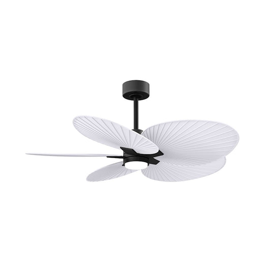 Matthews Fan Alessandra Tropical 48in 5-Blade Ceiling Fan | Transitional Matte Black and Matte White ABS Blades | Covered Patio | Model AKTPLK-BK-MWH